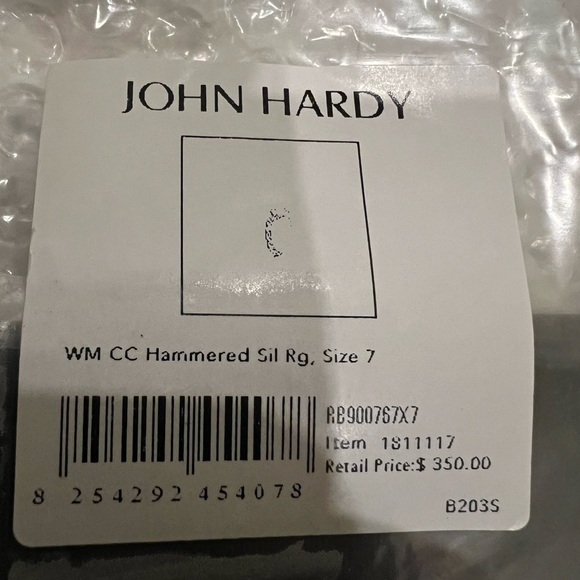 John Hardy Sterling Silver Classic Chain Hammered Ring Size 7 - Picture 5 of 7